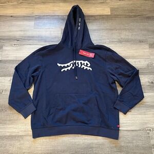 Sun Day Red Icon Hood Navy Blazer Tiger Logo Hoodie CMF0072 Mens 2XL NEW